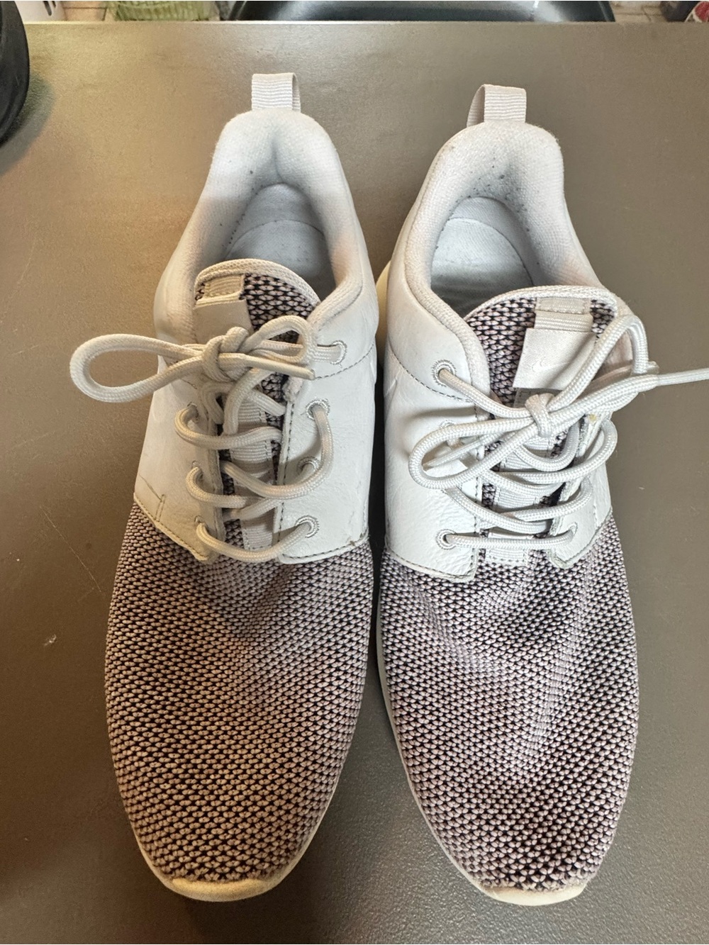 Nike Women’s Knit Lace-Up Sneakers - White and Gray